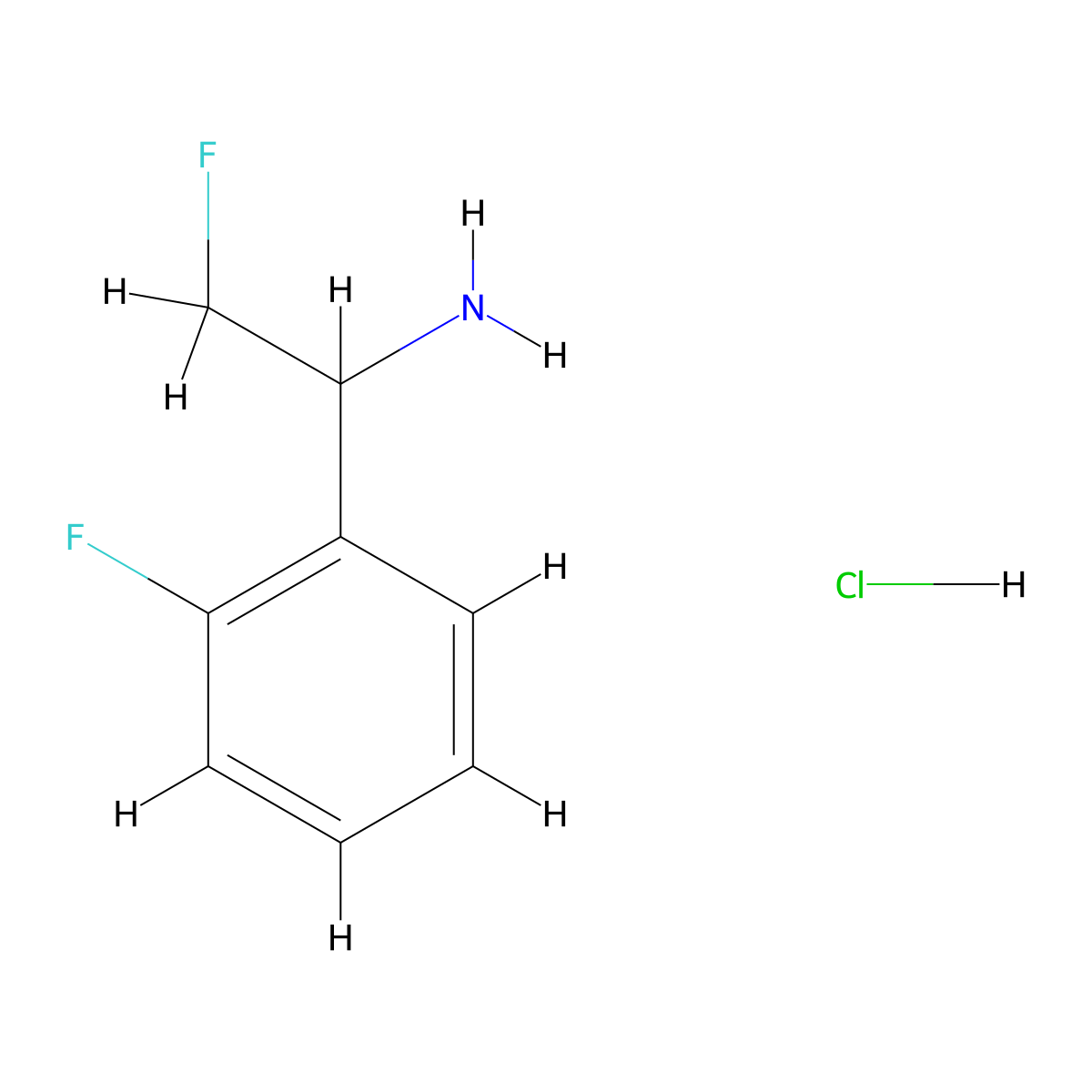 2-Fluoro-1-(2-fluorophenyl)ethan-1-amine hydrochloride molecular structure, CAS 2375262-37-4