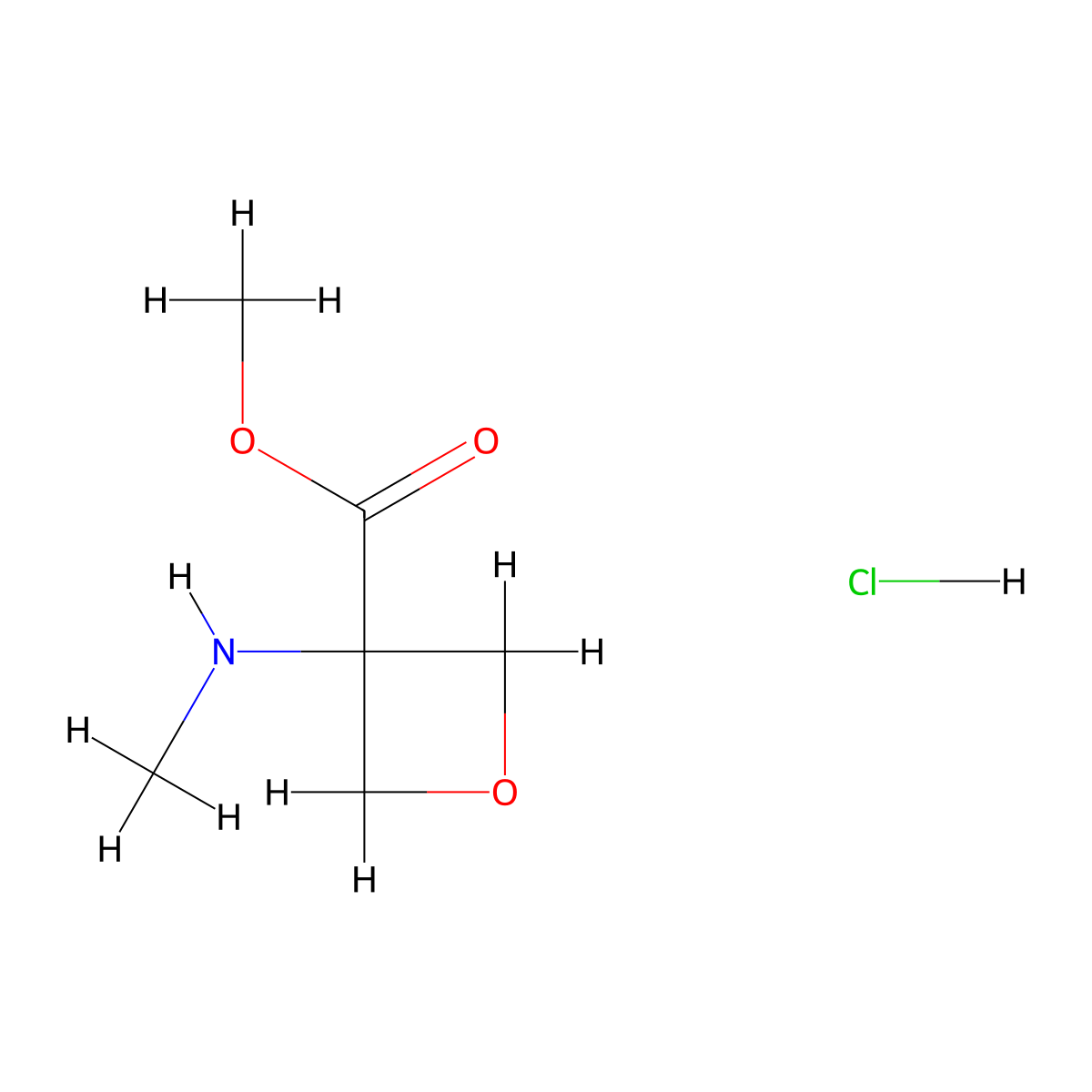 Methyl 3-(methylamino)oxetane-3-carboxylate hydrochloride molecular structure, CAS 2375262-41-0
