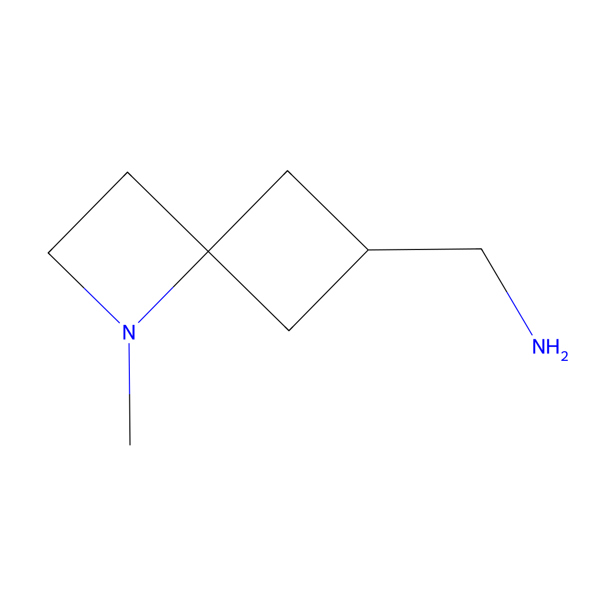 (1-Methyl-1-azaspiro[3.3]heptan-6-yl)methanamine molecular structure, CAS 2375262-54-5