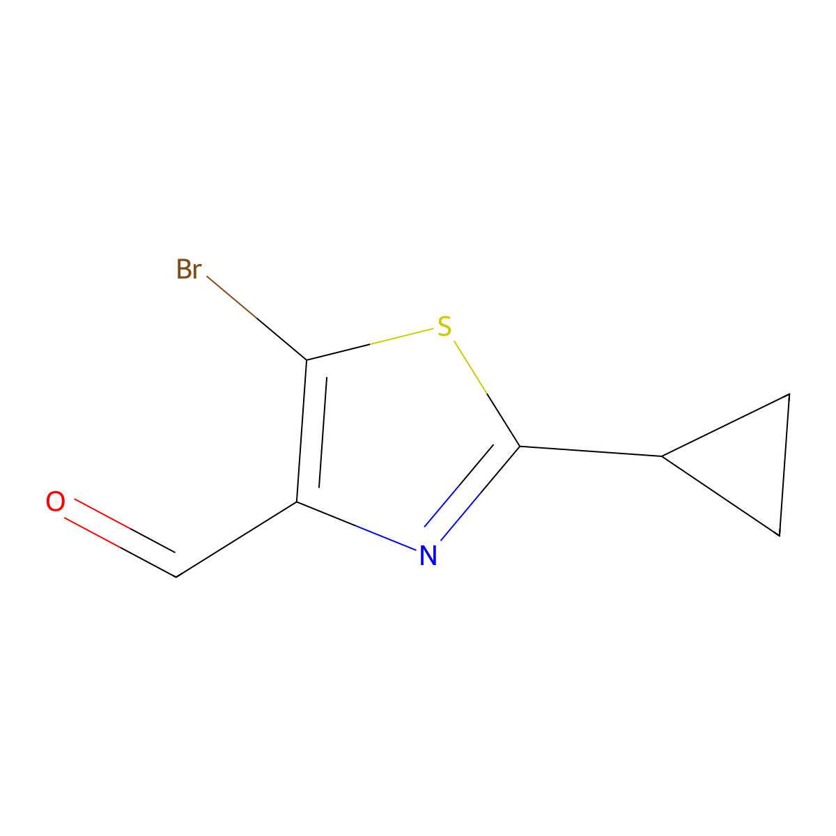 5-Bromo-2-cyclopropyl-1,3-thiazole-4-carbaldehyde molecular structure, CAS 2375262-56-7