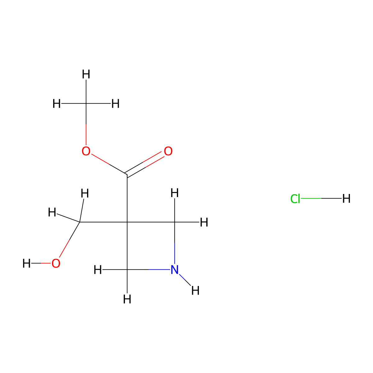 Methyl 3-(hydroxymethyl)azetidine-3-carboxylate hydrochloride molecular structure, CAS 2375267-40-4