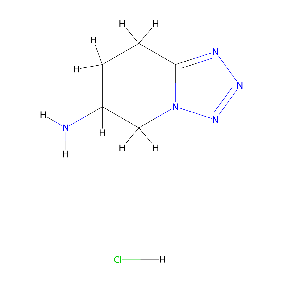 5H,6H,7H,8H-[1,2,3,4]tetrazolo[1,5-a]pyridin-6-amine hydrochloride molecular structure, CAS 2375267-44-8