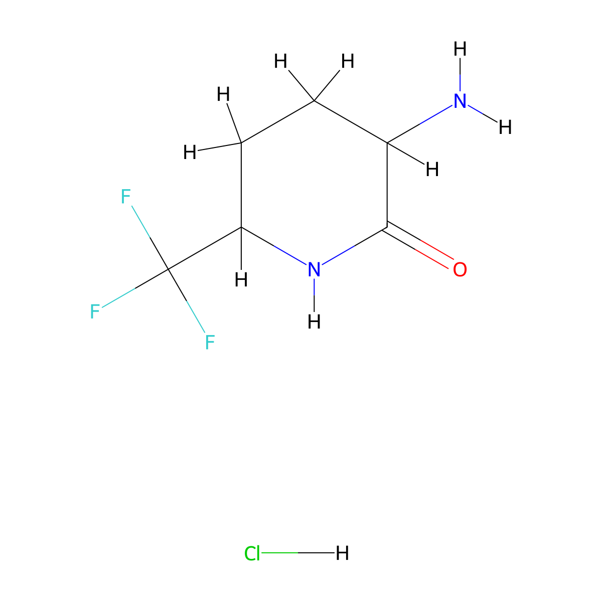 3-Amino-6-(trifluoromethyl)piperidin-2-onehydrochloride molecular structure, CAS 2375267-46-0