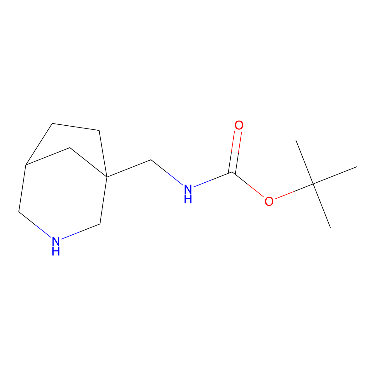 Tert-butyl ((3-azabicyclo[3.2.1]octan-1-yl)methyl)carbamate molecular structure, CAS 2375267-51-7