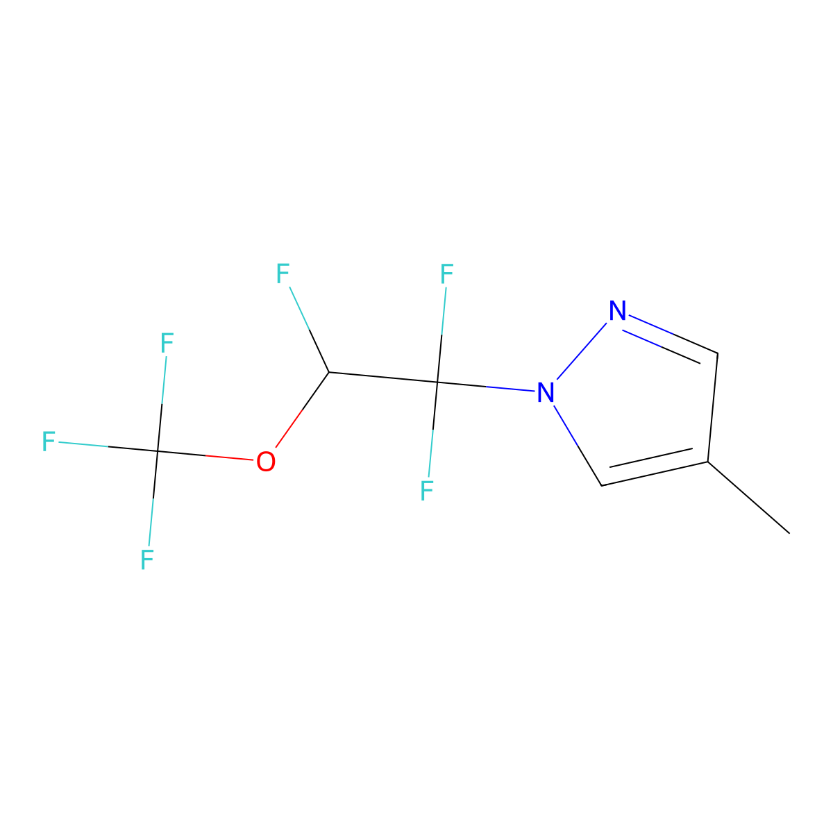 4-methyl-1-[1,1,2-trifluoro-2-(trifluoromethoxy)ethyl]-1H-pyrazole molecular structure, CAS 2375267-55-1
