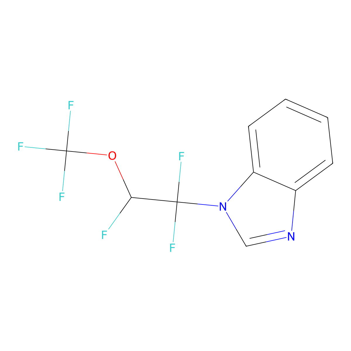 1-(1,1,2-trifluoro-2-(trifluoromethoxy)ethyl)-1H-1,3-benzodiazole molecular structure, CAS 2375267-63-1