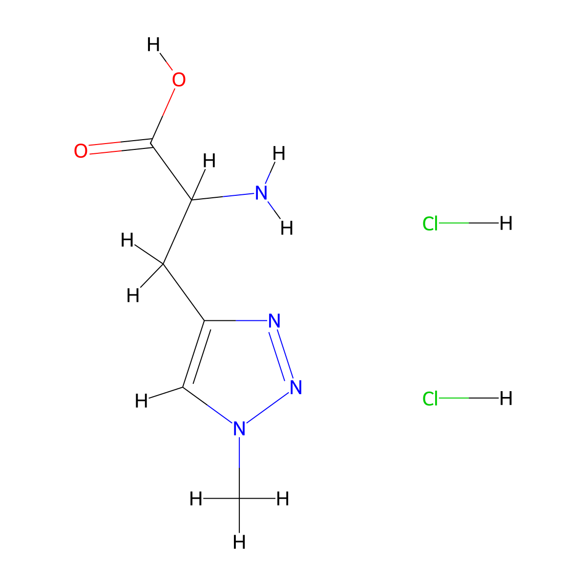 2-amino-3-(1-methyl-1H-1,2,3-triazol-4-yl)propanoic acid dihydrochloride molecular structure, CAS 2375267-68-6