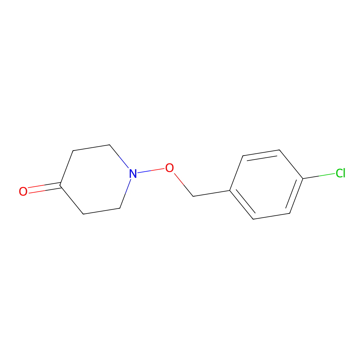 1-[(4-Chlorophenyl)methoxy]piperidin-4-one molecular structure, CAS 2375267-70-0