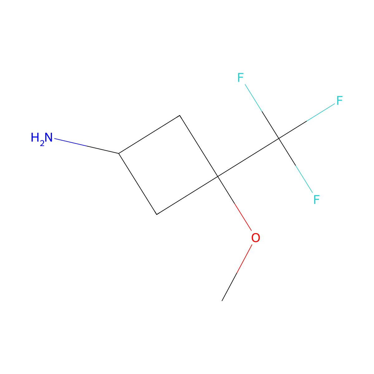 3-Methoxy-3-(trifluoromethyl)cyclobutan-1-amine molecular structure, CAS 2375267-83-5