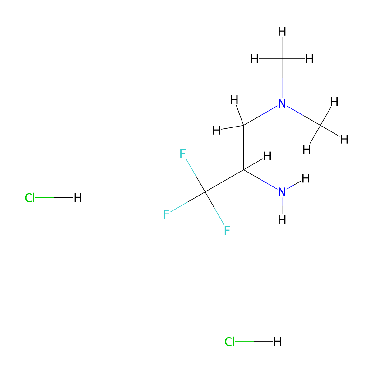 (2-Amino-3,3,3-trifluoropropyl)dimethylamine dihydrochloride molecular structure, CAS 2375267-86-8