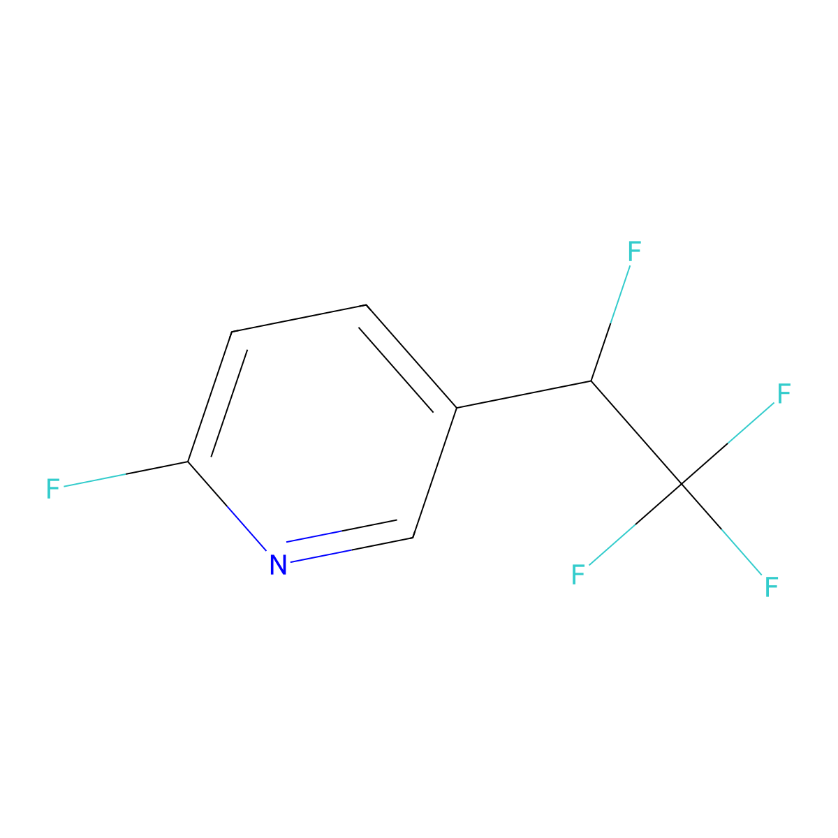 2-Fluoro-5-(1,2,2,2-tetrafluoroethyl)pyridine molecular structure, CAS 2375267-95-9