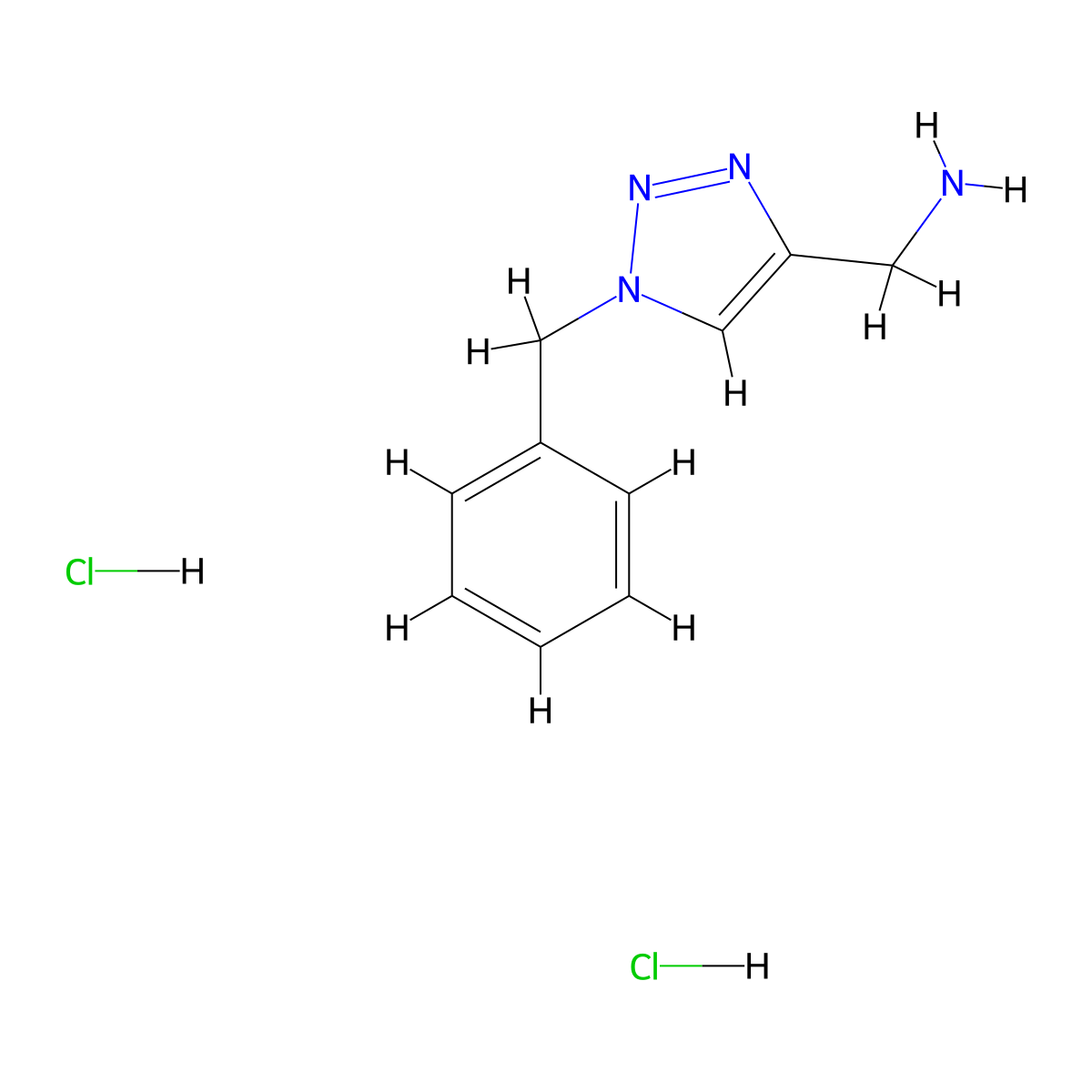 (1-benzyl-1H-1,2,3-triazol-4-yl)methanamine dihydrochloride molecular structure, CAS 2375267-97-1