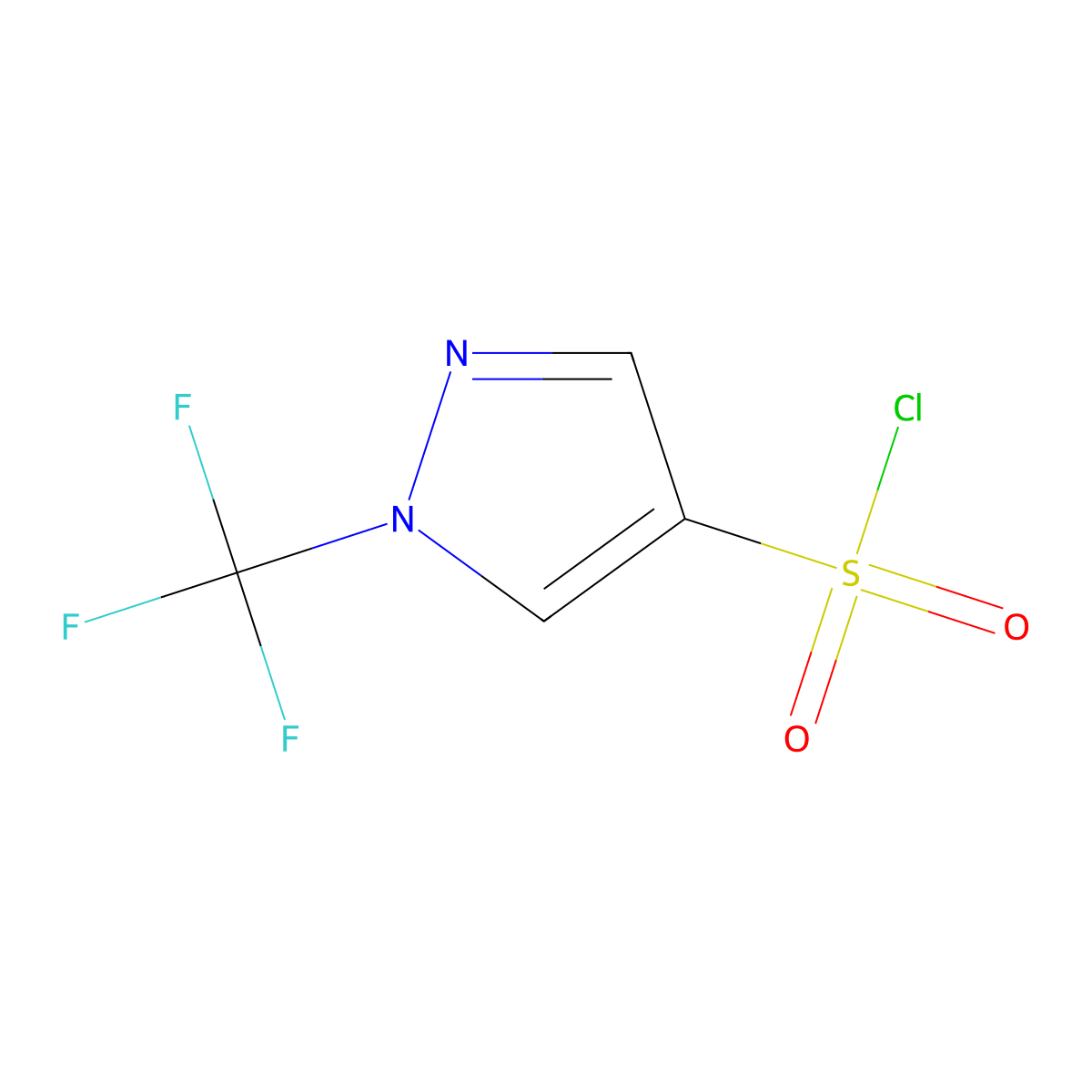 1-(trifluoromethyl)-1H-pyrazole-4-sulfonyl chloride molecular structure, CAS 2375268-01-0