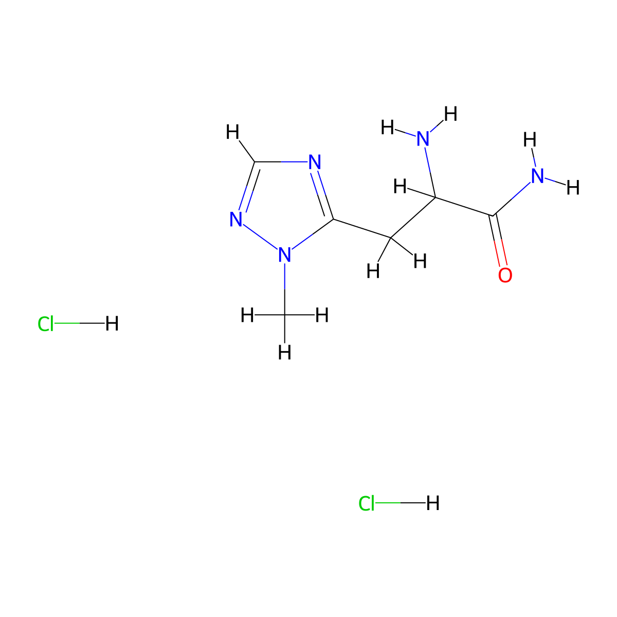 2-amino-3-(1-methyl-1H-1,2,4-triazol-5-yl)propanamide dihydrochloride molecular structure, CAS 2375268-04-3