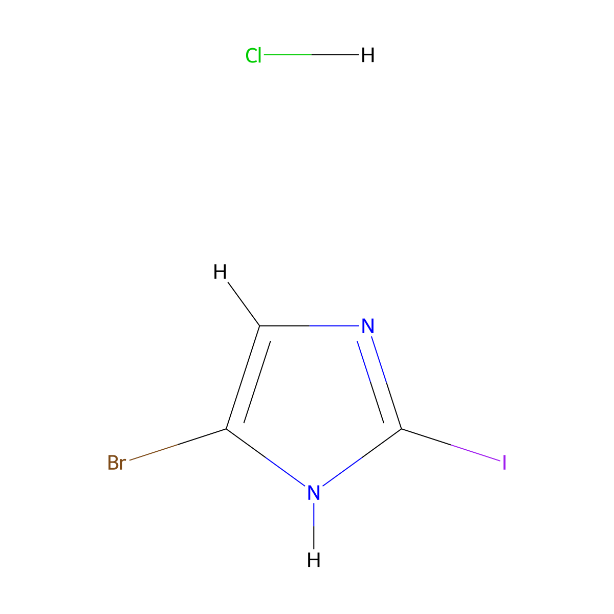 5-bromo-2-iodo-1H-imidazole hydrochloride molecular structure, CAS 2375268-08-7