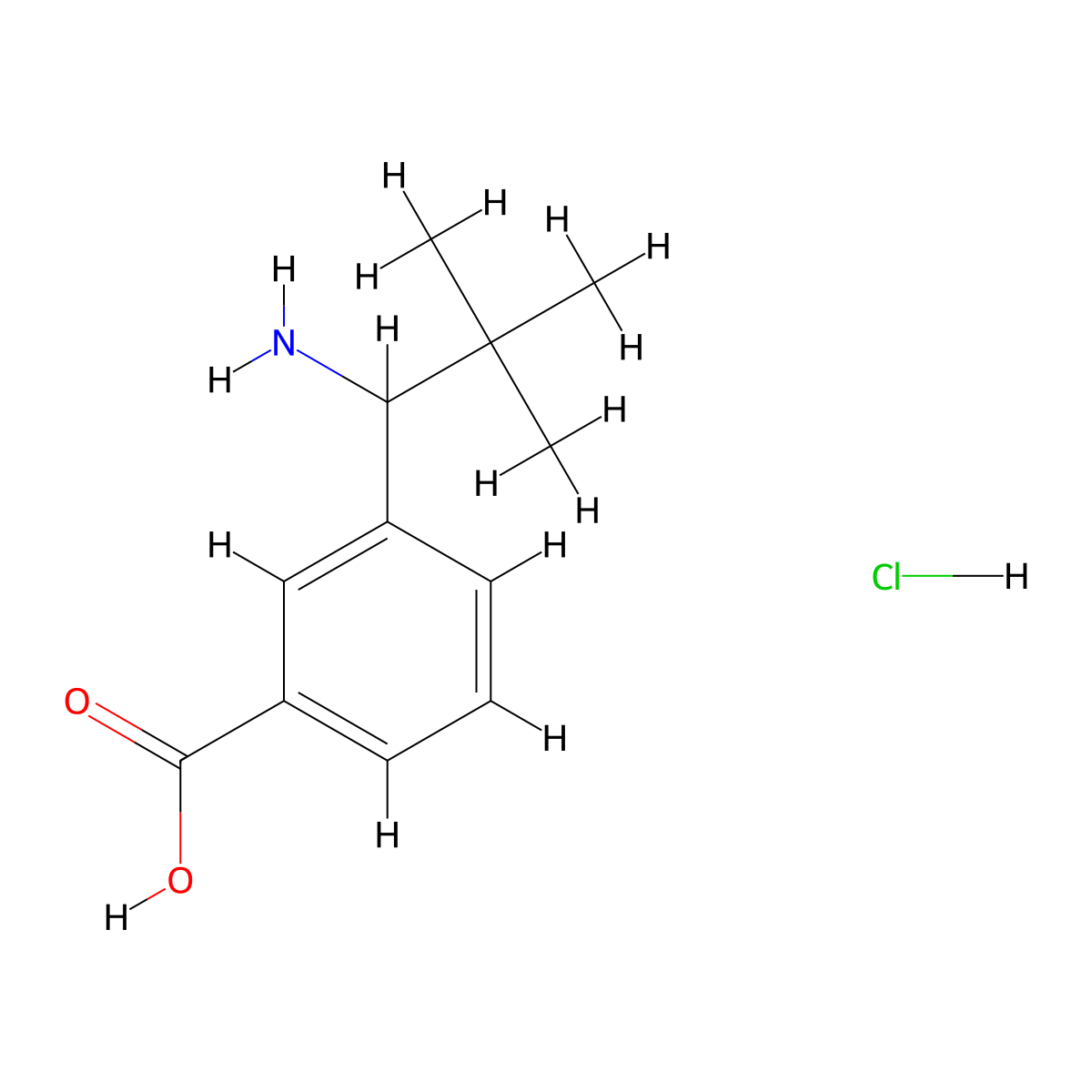 3-(1-Amino-2,2-dimethylpropyl)benzoic acid hydrochloride molecular structure, CAS 2375268-13-4