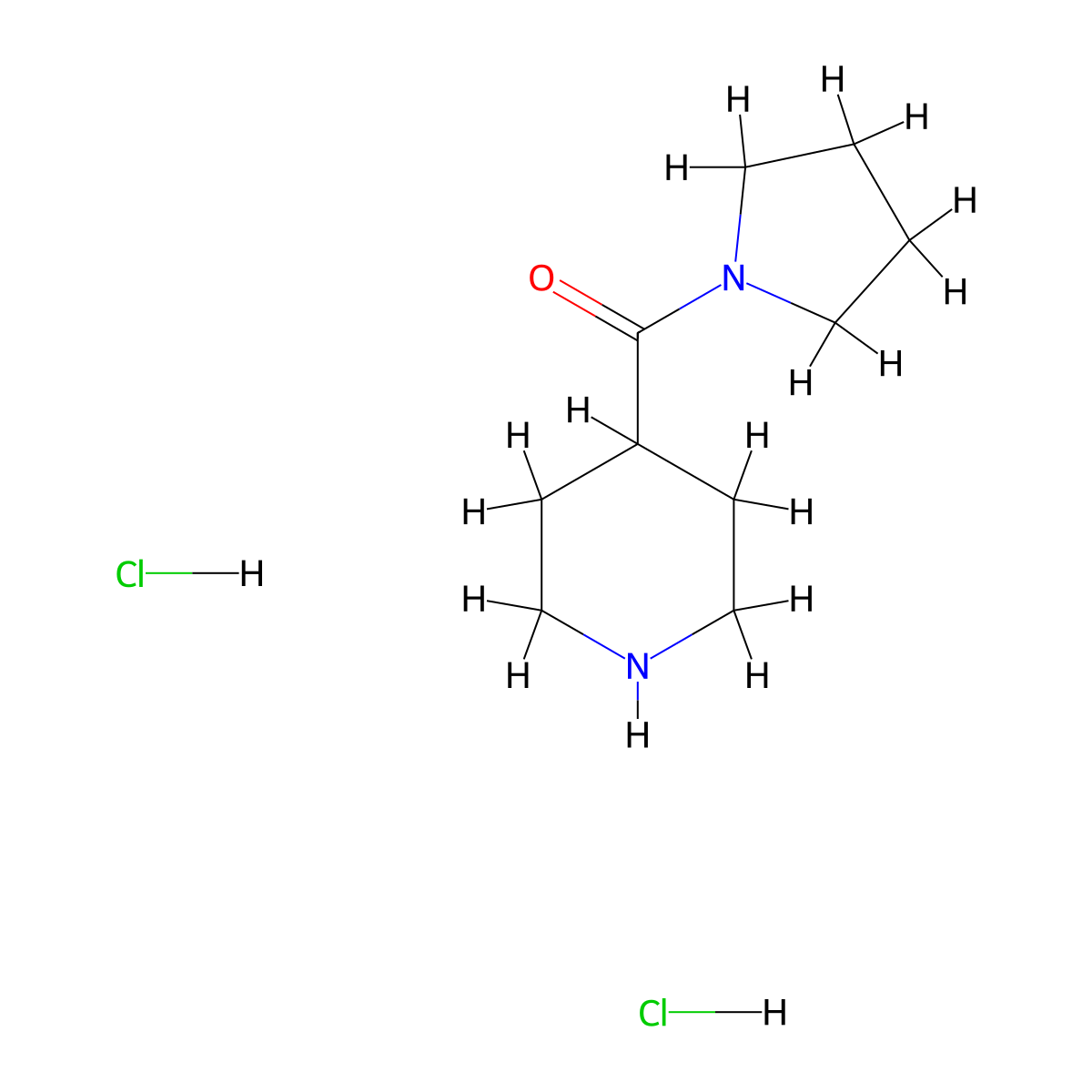 4-(Pyrrolidine-1-carbonyl)piperidine dihydrochloride molecular structure, CAS 2375268-14-5