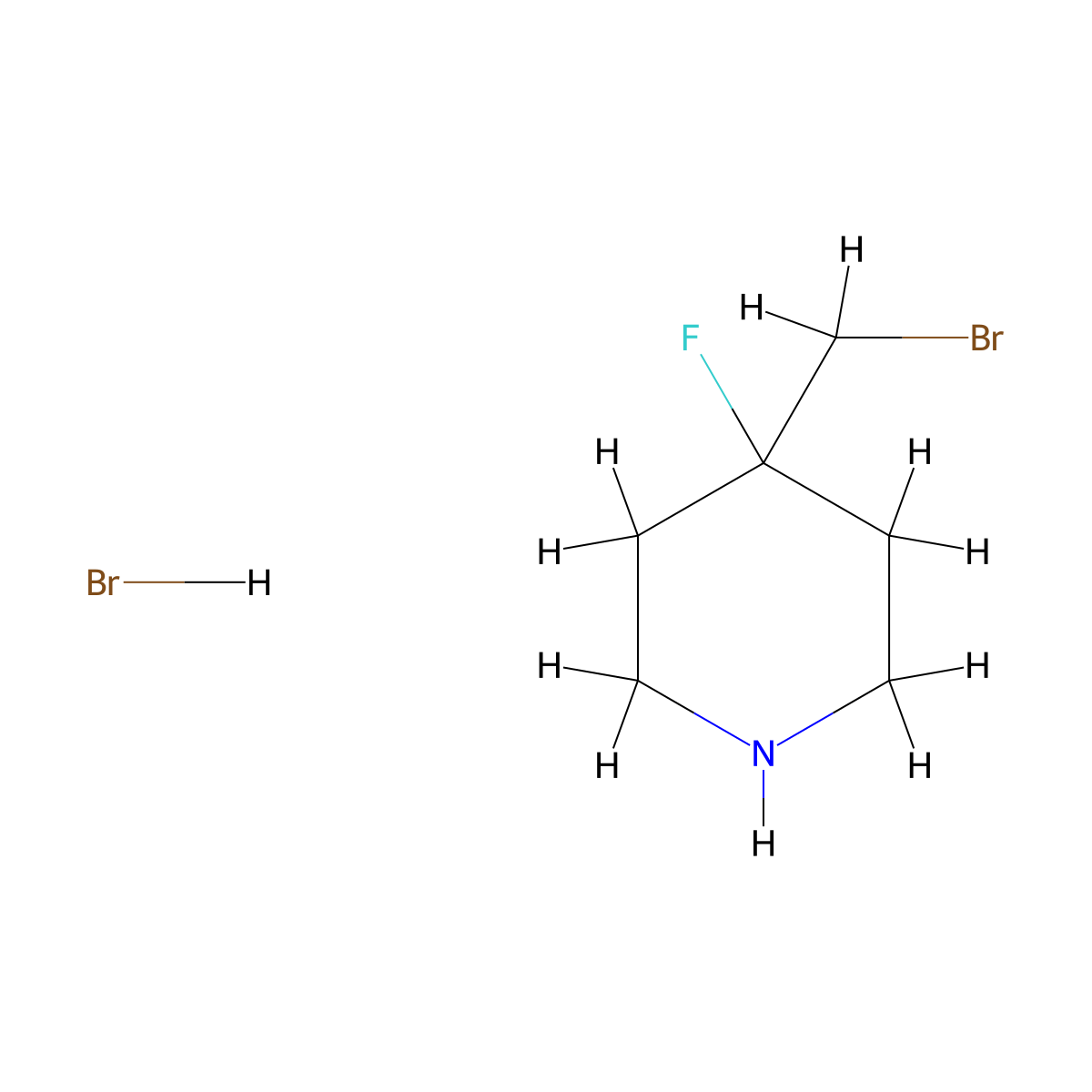 4-(Bromomethyl)-4-fluoropiperidine hydrobromide molecular structure, CAS 2375268-19-0