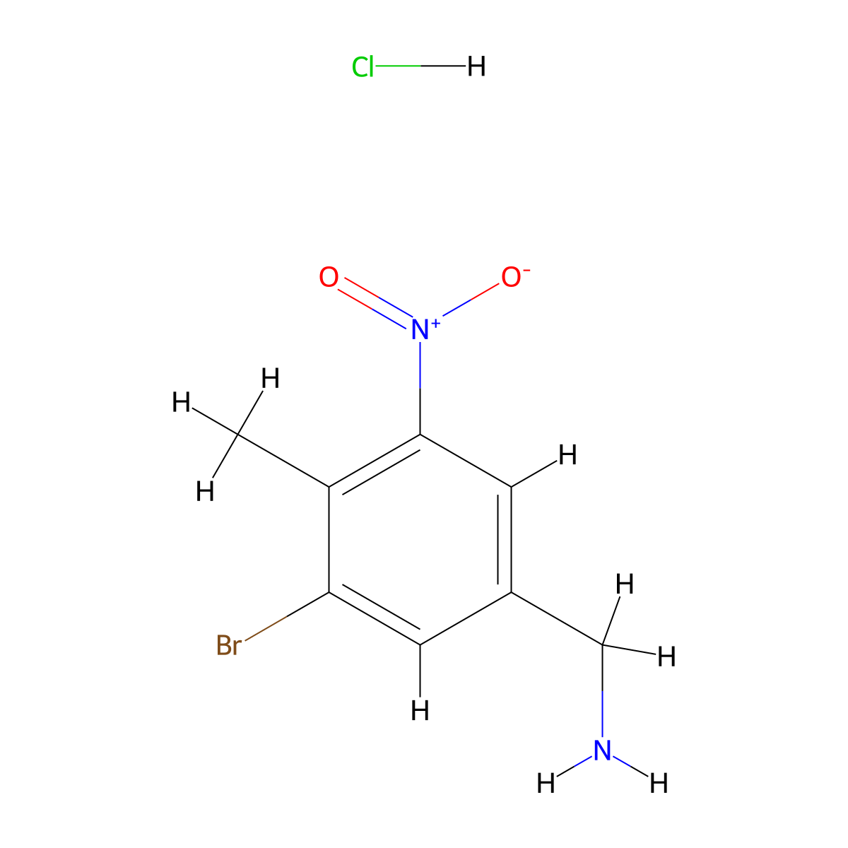 (3-Bromo-4-methyl-5-nitrophenyl)methanaminehydrochloride molecular structure, CAS 2375268-20-3