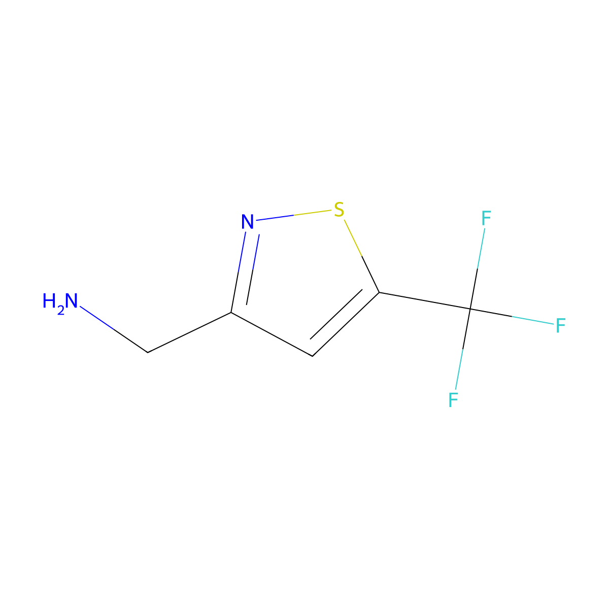 [5-(Trifluoromethyl)-1,2-thiazol-3-yl]methanamine molecular structure, CAS 2375268-21-4