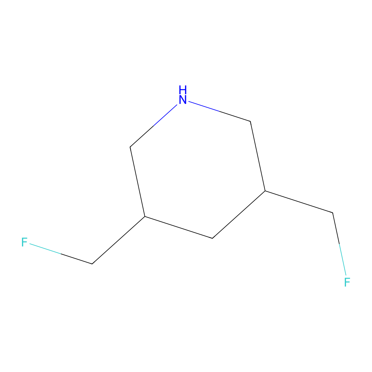 3,5-Bis(fluoromethyl)piperidine molecular structure, CAS 2375268-23-6