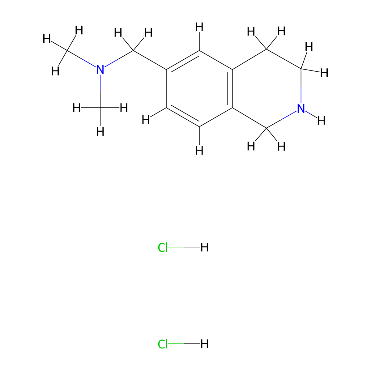 Dimethyl[(1,2,3,4-tetrahydroisoquinolin-6-yl)methyl]aminedihydrochloride molecular structure, CAS 2375268-38-3