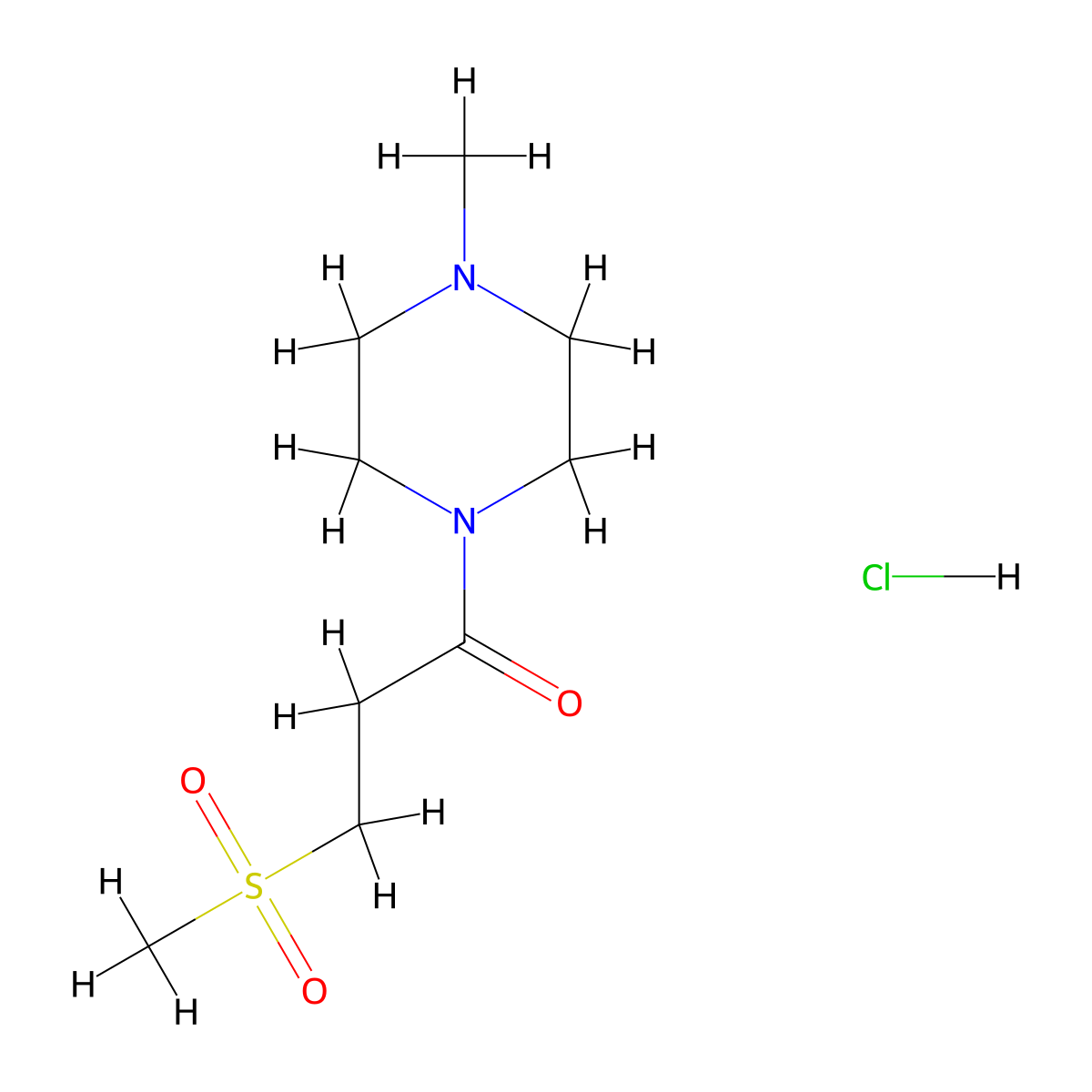 3-Methanesulfonyl-1-(4-methylpiperazin-1-yl)propan-1-one hydrochloride molecular structure, CAS 2375268-50-9