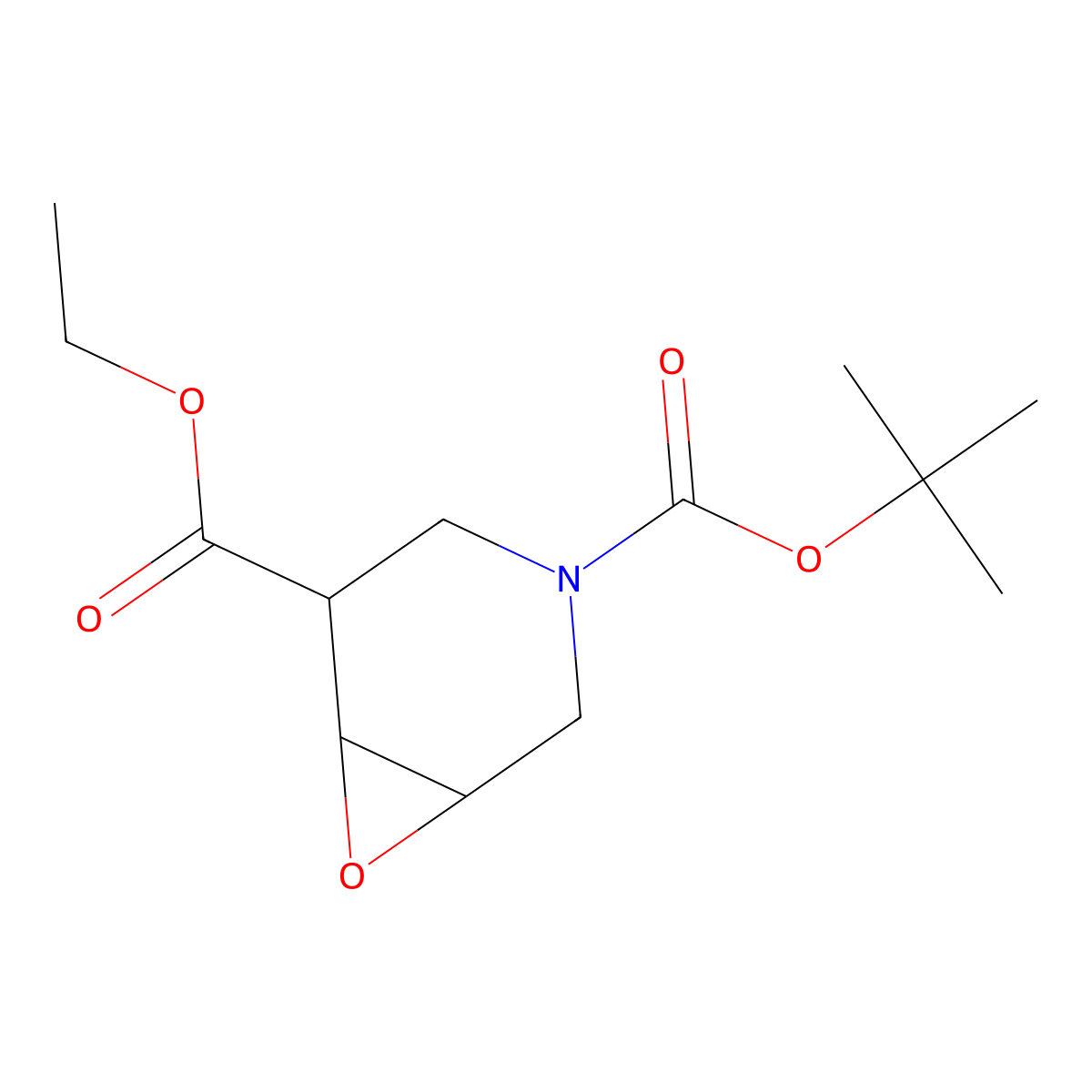 3-Tert-butyl 5-ethyl 7-oxa-3-azabicyclo(4.1.0)heptane-3,5-dicarboxylate molecular structure, CAS 2375268-56-5