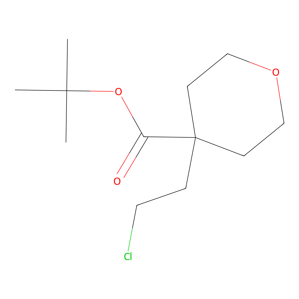 Tert-butyl4-(2-chloroethyl)oxane-4-carboxylate molecular structure, CAS 2375268-68-9