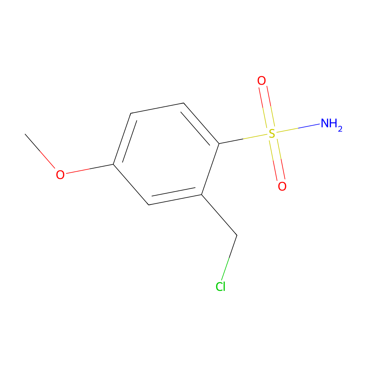 2-(Chloromethyl)-4-methoxybenzene-1-sulfonamide molecular structure, CAS 2375268-79-2