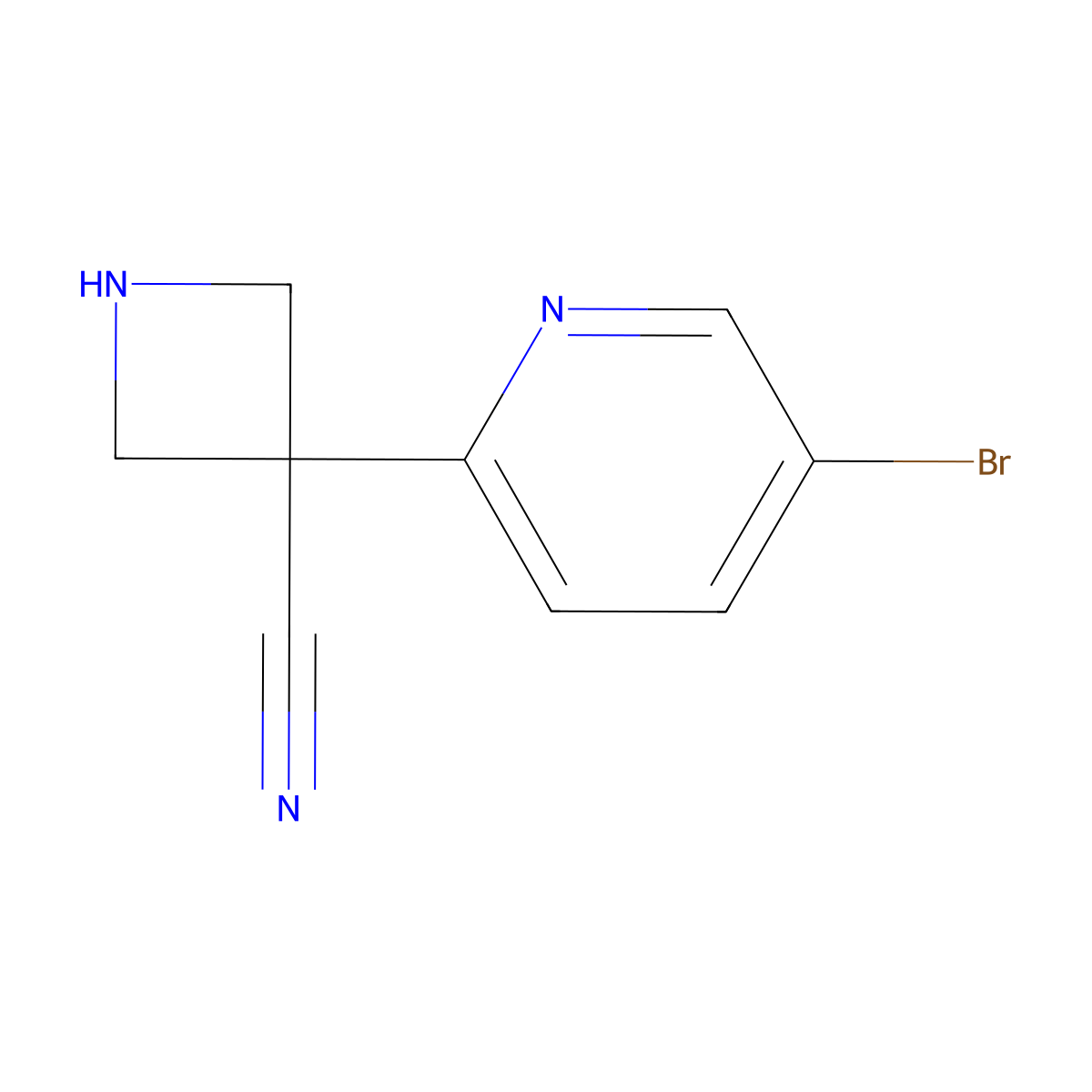 3-(5-Bromopyridin-2-yl)azetidine-3-carbonitrile molecular structure, CAS 2375268-82-7