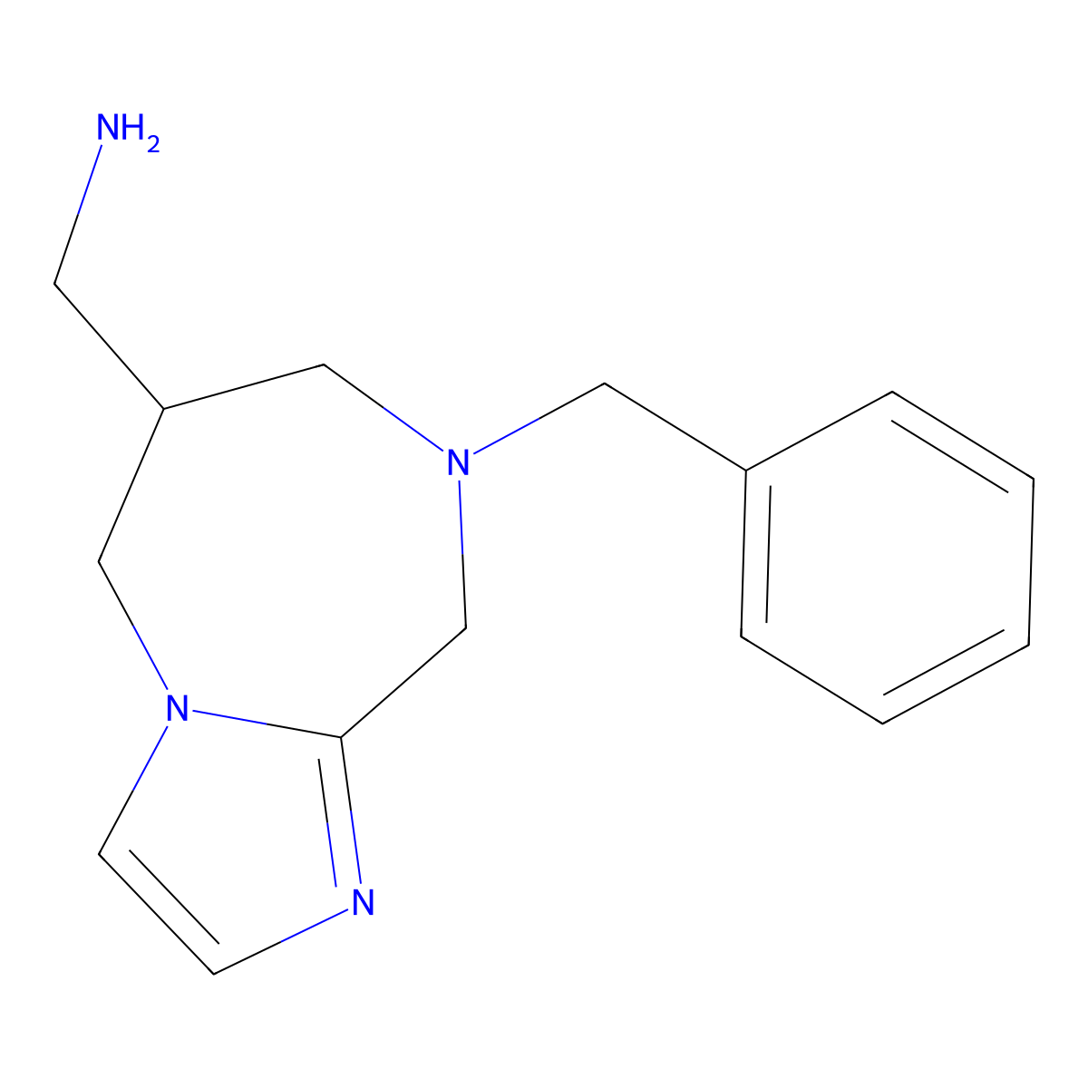 1-{8-benzyl-5H,6H,7H,8H,9H-imidazo[1,2-a][1,4]diazepin-6-yl}methanamine molecular structure, CAS 2375268-85-0