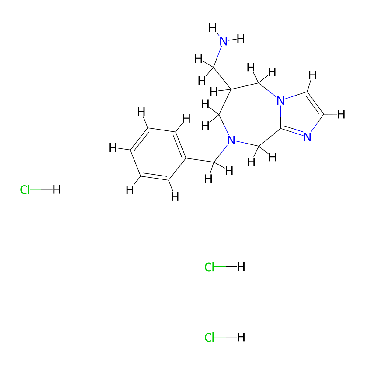 (8-Benzyl-5,6,7,9-tetrahydroimidazo[1,2-a][1,4]diazepin-6-yl)methanamine;trihydrochloride molecular structure, CAS 2375268-86-1
