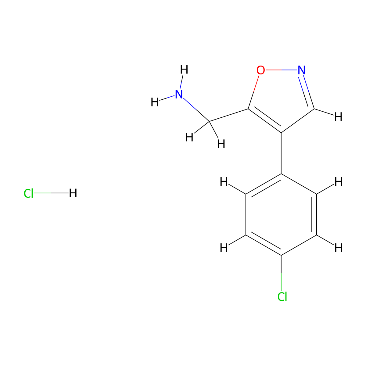 [4-(4-Chlorophenyl)-1,2-oxazol-5-yl]methanaminehydrochloride molecular structure, CAS 2375268-89-4