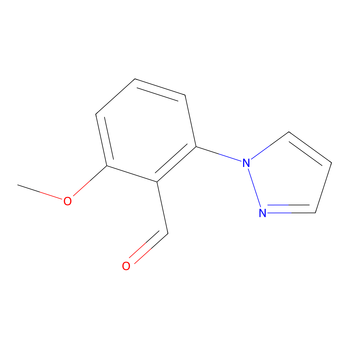 2-methoxy-6-(1H-pyrazol-1-yl)benzaldehyde molecular structure, CAS 2375268-96-3