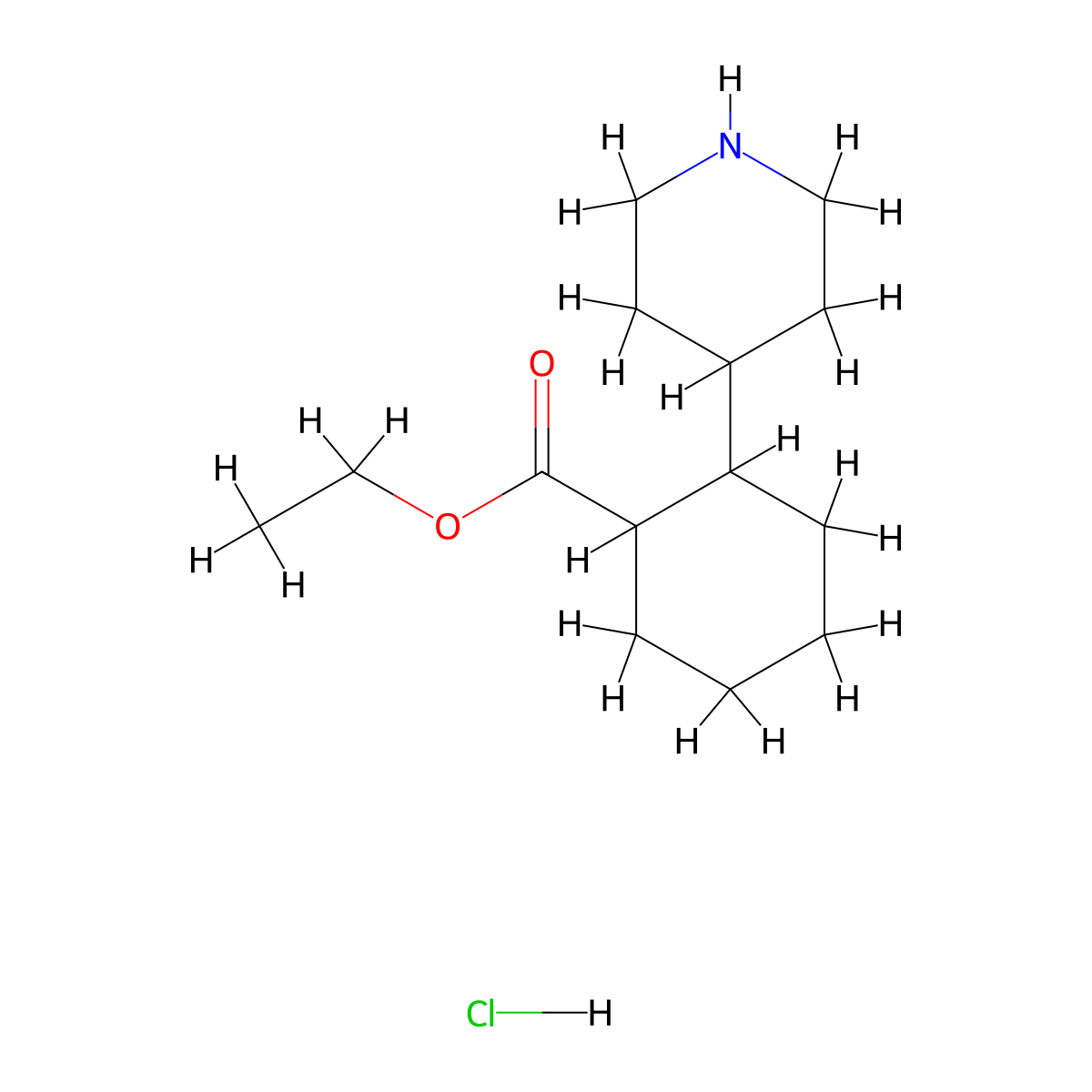Ethyl2-(piperidin-4-yl)cyclohexane-1-carboxylatehydrochloride molecular structure, CAS 2375268-97-4