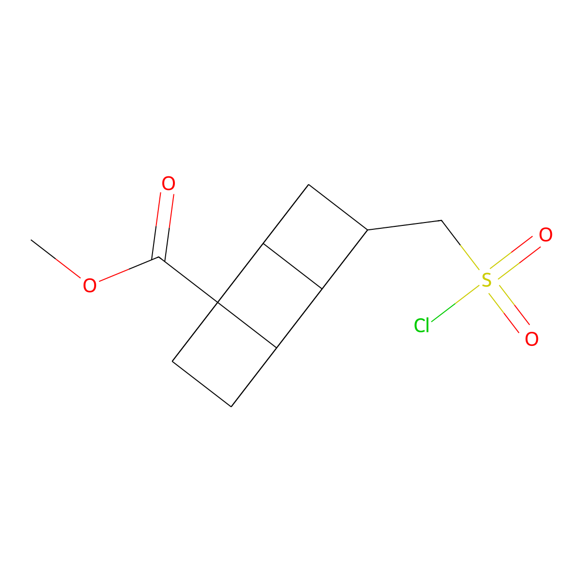 Methyl 8-((chlorosulfonyl)methyl)cubane-1-carboxylate molecular structure, CAS 2375269-01-3