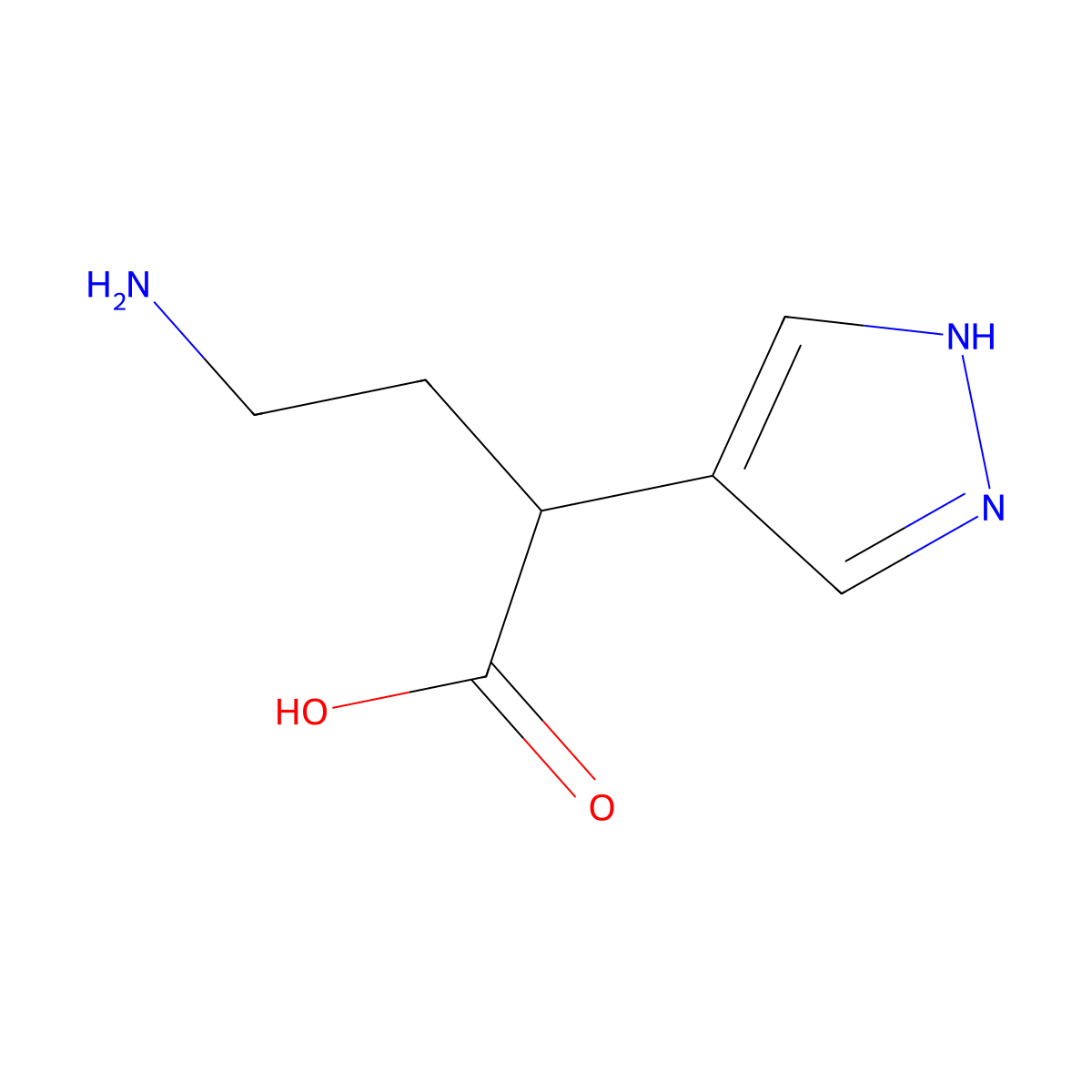 4-amino-2-(1H-pyrazol-4-yl)butanoic acid molecular structure, CAS 2375269-03-5