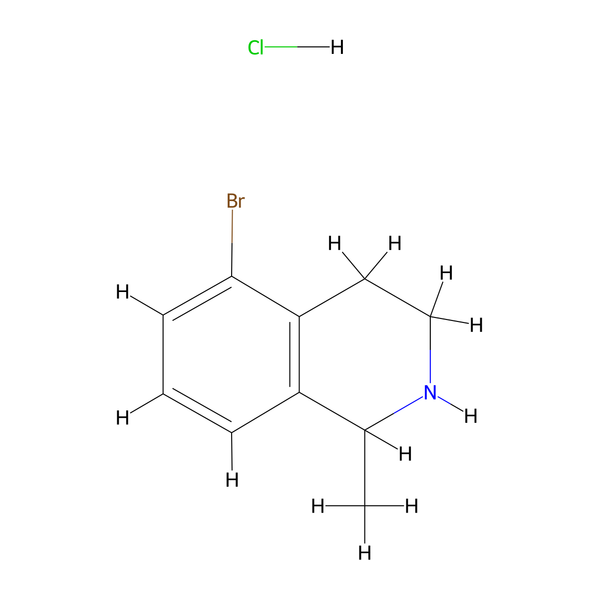 5-Bromo-1-methyl-1,2,3,4-tetrahydroisoquinoline hydrochloride molecular structure, CAS 2375269-04-6