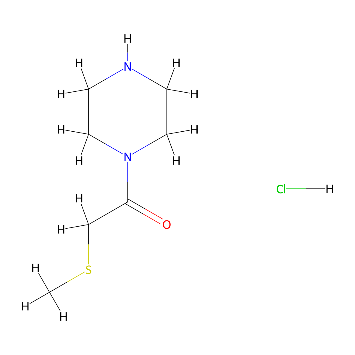 2-(Methylsulfanyl)-1-(piperazin-1-yl)ethan-1-one hydrochloride molecular structure, CAS 2375269-06-8
