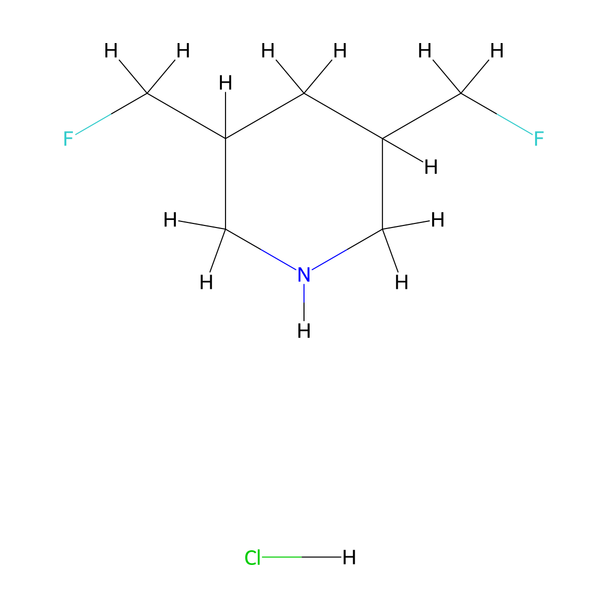 3,5-Bis(fluoromethyl)piperidinehydrochloride molecular structure, CAS 2375269-07-9