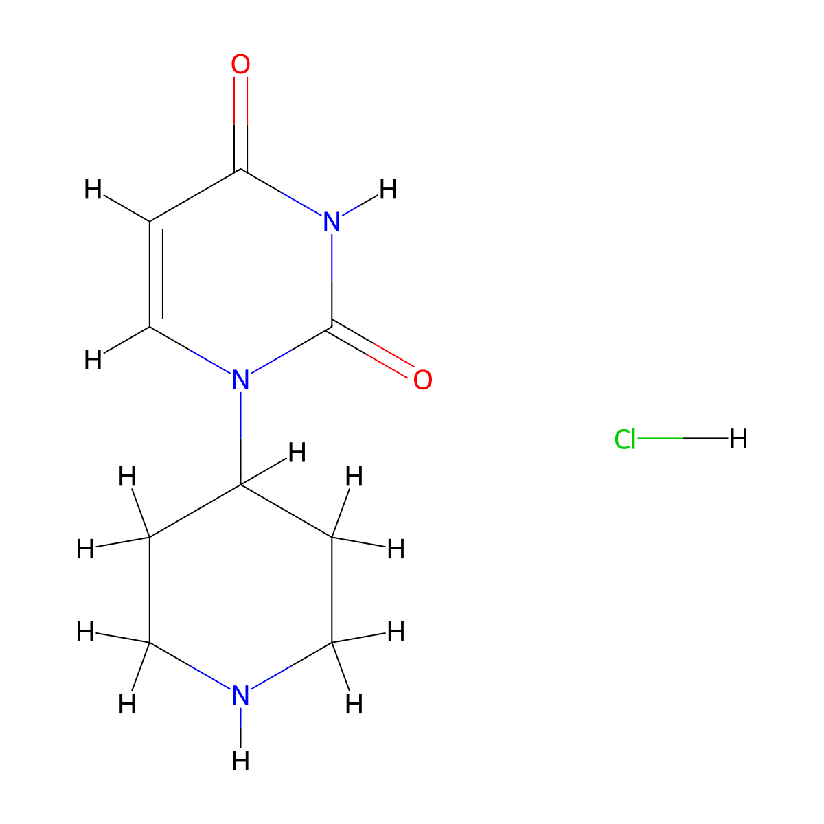 1-(Piperidin-4-yl)-1,2,3,4-tetrahydropyrimidine-2,4-dione hydrochloride molecular structure, CAS 2375269-13-7