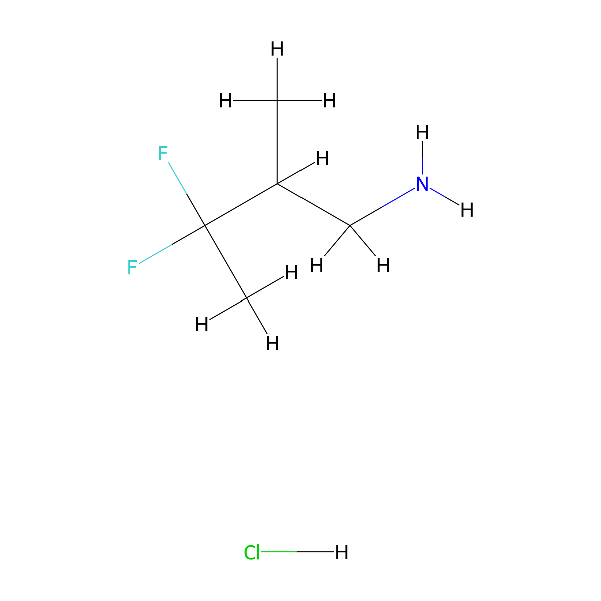 3,3-Difluoro-2-methylbutan-1-amine hydrochloride molecular structure, CAS 2375269-14-8
