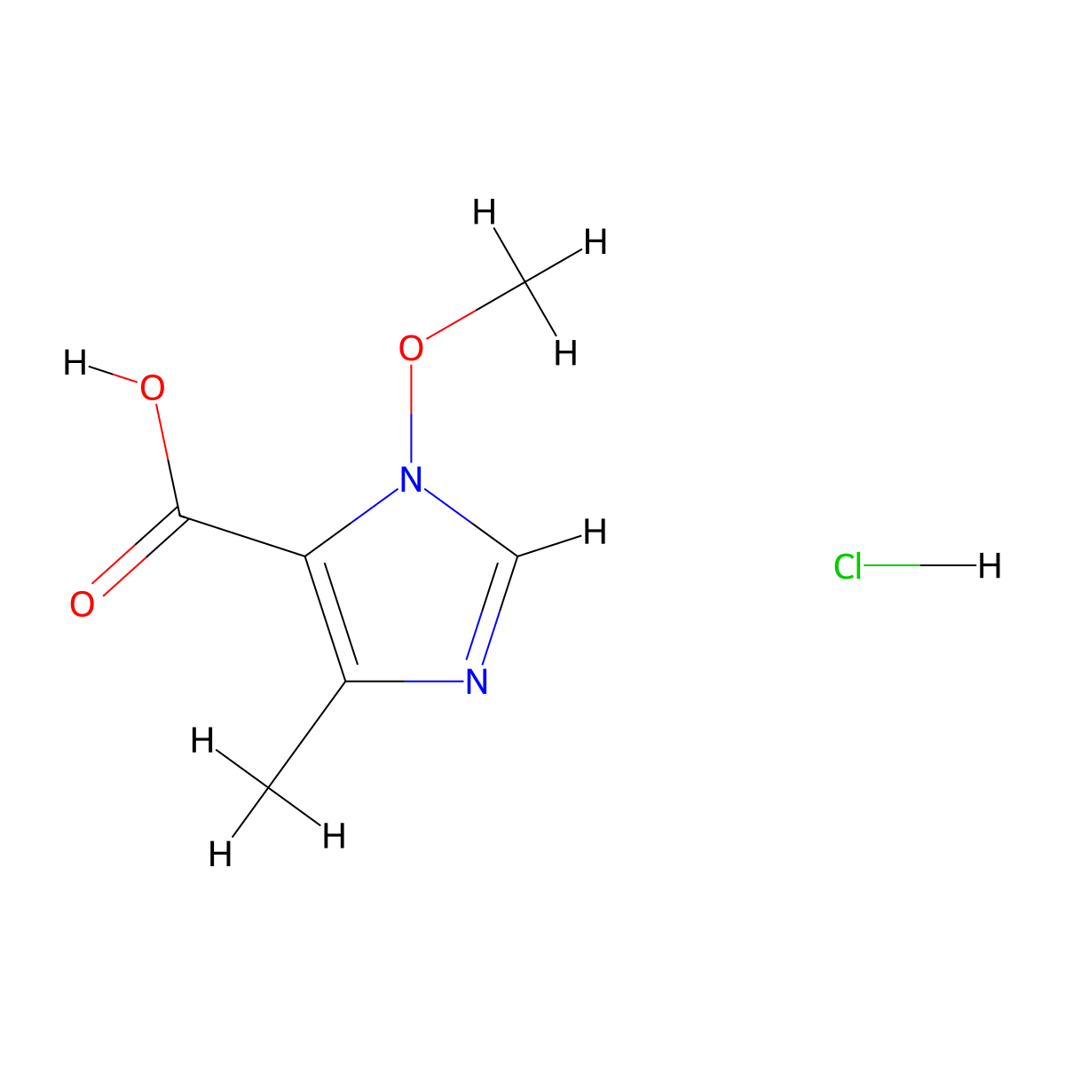 1-methoxy-4-methyl-1H-imidazole-5-carboxylic acid hydrochloride molecular structure, CAS 2375269-15-9