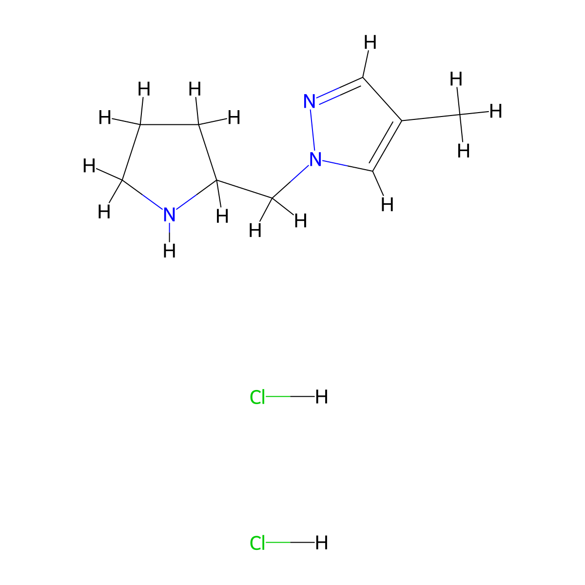 4-methyl-1-[(pyrrolidin-2-yl)methyl]-1H-pyrazole dihydrochloride molecular structure, CAS 2375269-16-0