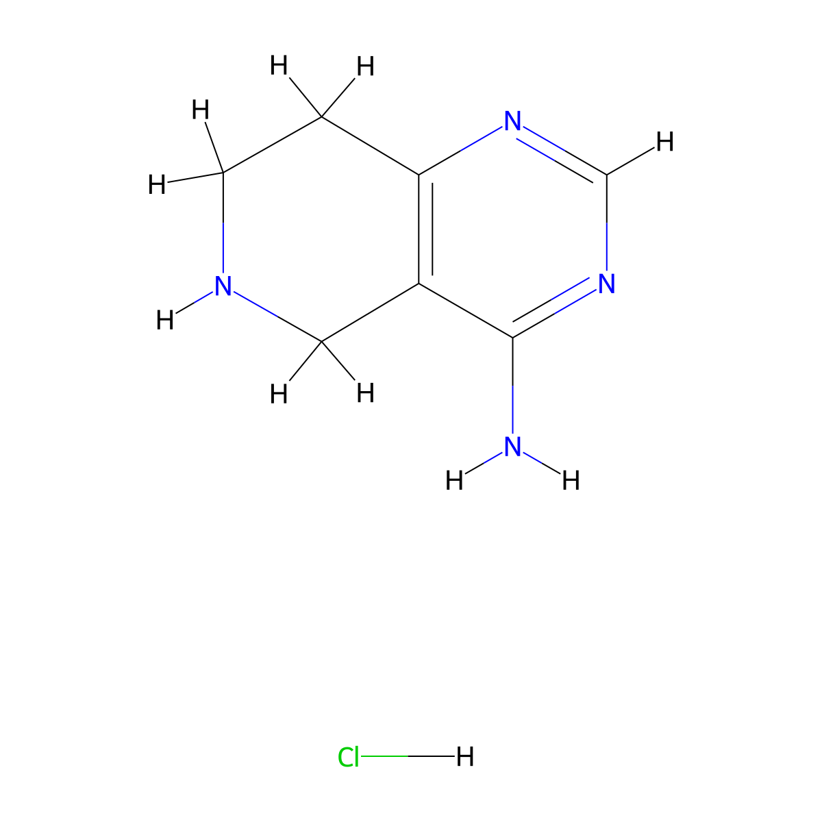 5H,6H,7H,8H-pyrido[4,3-d]pyrimidin-4-amine hydrochloride molecular structure, CAS 2375269-18-2