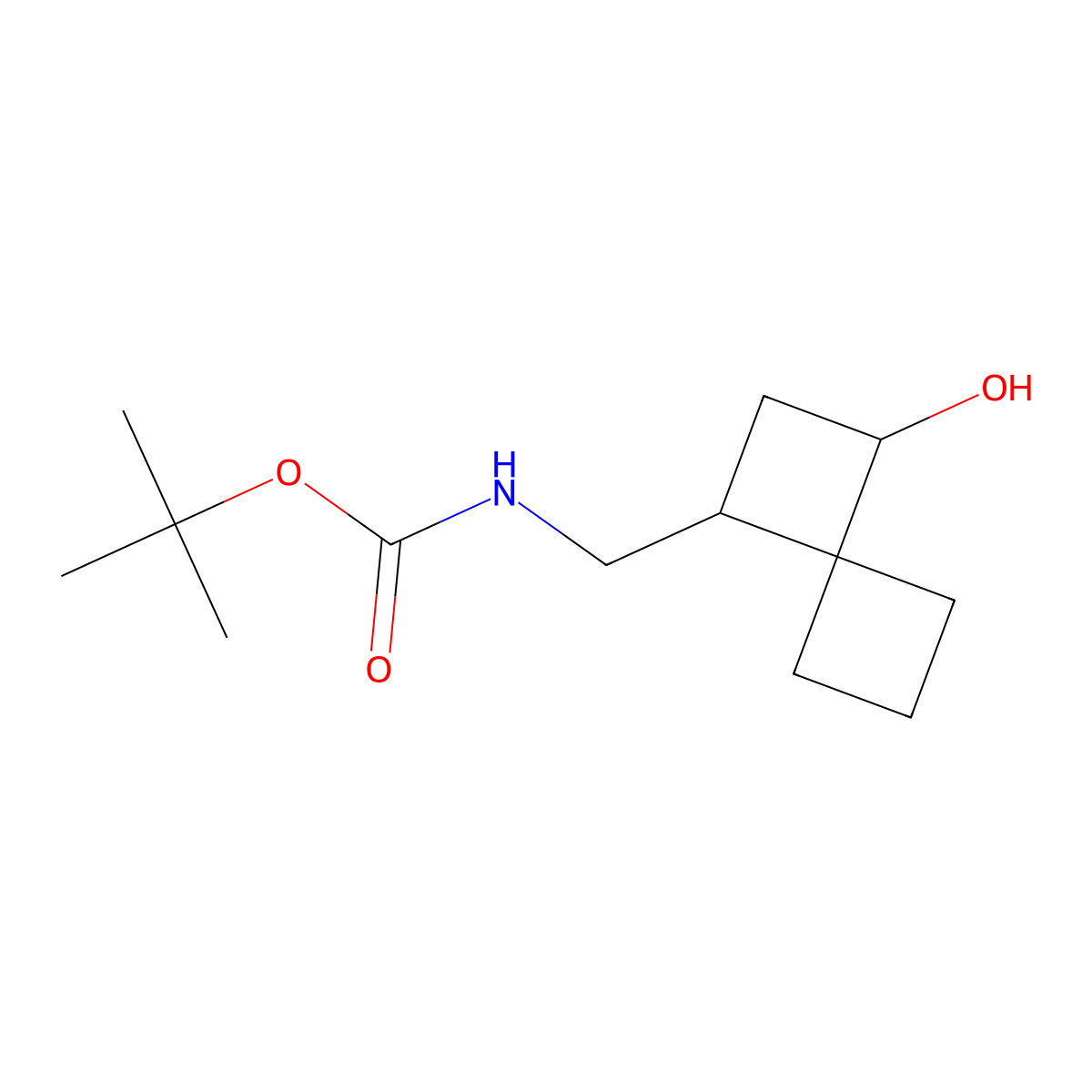 tert-butylN-({3-hydroxyspiro[3.3]heptan-1-yl}methyl)carbamate,Mixtureofdiastereomers molecular structure, CAS 2375269-20-6