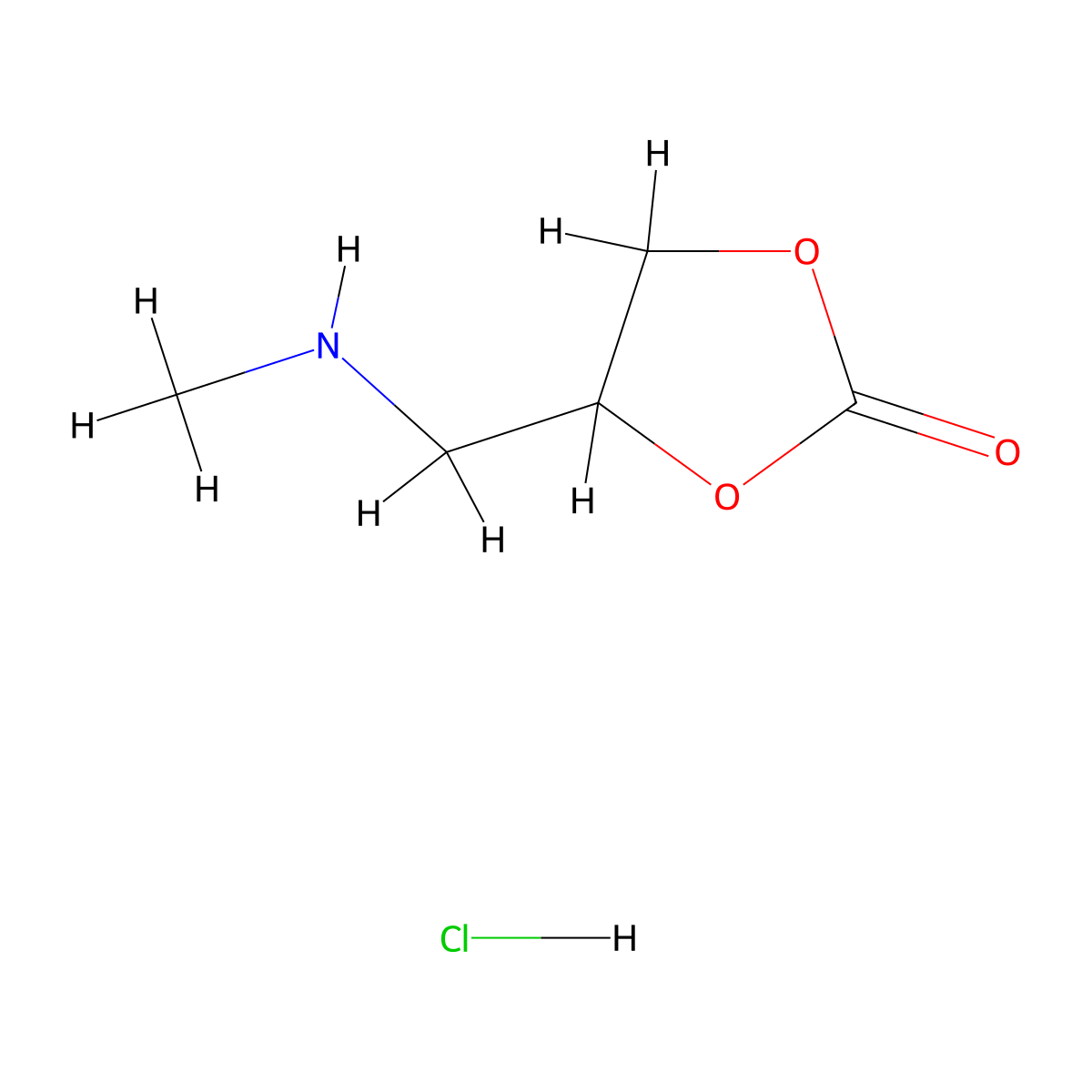 4-[(Methylamino)methyl]-1,3-dioxolan-2-one hydrochloride molecular structure, CAS 2375269-22-8