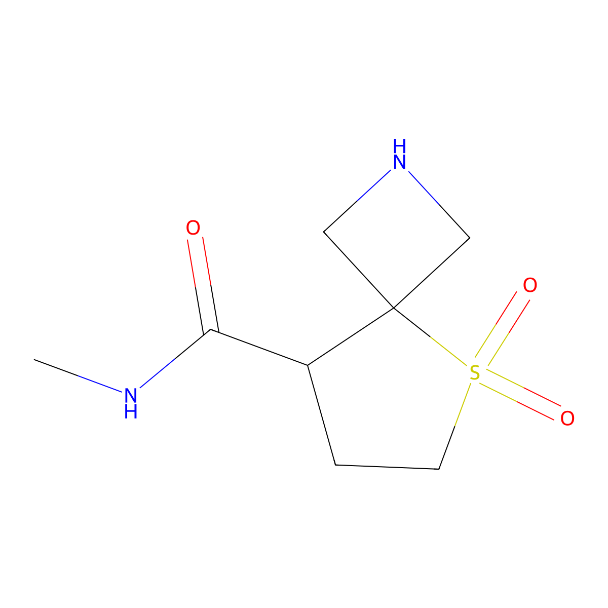 N-methyl-5,5-dioxo-5lambda6-thia-2-azaspiro[3.4]octane-8-carboxamide molecular structure, CAS 2375269-23-9