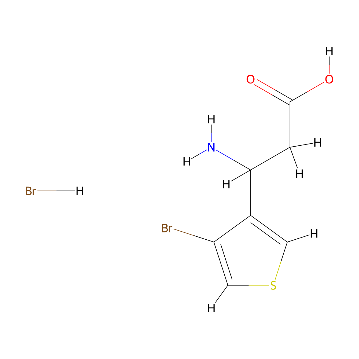 3-Amino-3-(4-bromothiophen-3-yl)propanoic acid hydrobromide molecular structure, CAS 2375269-24-0
